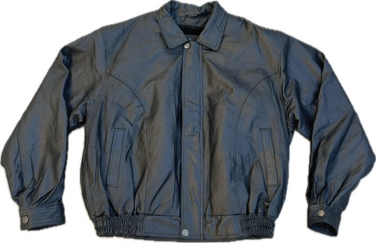 90s Leather Motorcycle Bomber Jacket